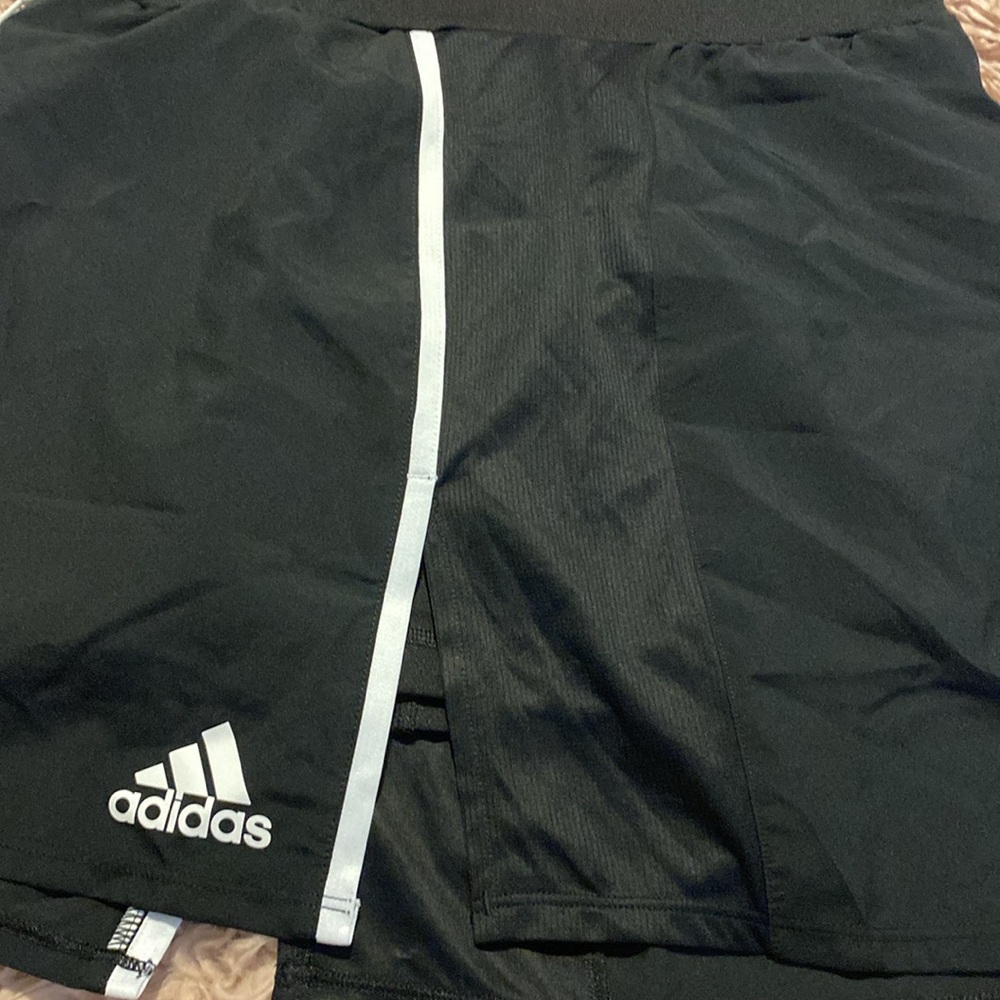 NWOT: adidas Black Mini Skirt with White Trim - Picture 6 of 14